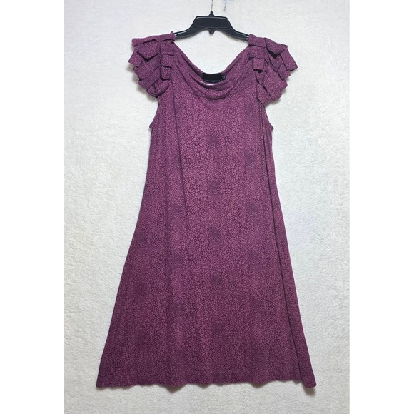 Cynthia Rowley Dresses & Skirts - Cynthia Rowley Purple Pebble Print Ruffle Sleeve Cowl Neck A-Line Dress XL